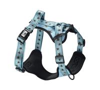 Eco Chic Recycled Comfort Pet Harness Adjustable No-Pull Reflective Padded Dog Vest Harness (Bumble Bees Blue Large)