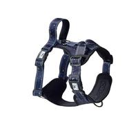 Eco Chic Recycled Comfort Pet Harness Adjustable No-Pull Reflective Padded Dog Vest Harness (Stars and Moons Navy Small)