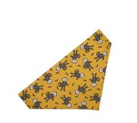 Eco Chic Recycled Dog Bandana 1PCS Washable Triangle Scarf for Pets Dogs and Cats (Monkeys Mustard)
