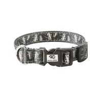 Eco Chic Recycled Reflective Dog Collar Soft Adjustable Pet Collar with Quick Release Buckle (4x4 Black Medium)
