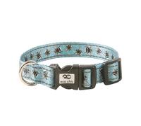 Eco Chic Recycled Reflective Dog Collar Soft Adjustable Pet Collar with Quick Release Buckle (Bumble Bees Blue Large)