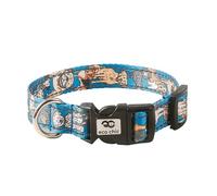 Eco Chic Recycled Reflective Dog Collar Soft Adjustable Pet Collar with Quick Release Buckle (Dogs Blue Large)