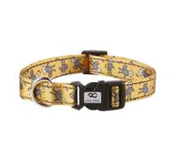 Eco Chic Recycled Reflective Dog Collar Soft Adjustable Pet Collar with Quick Release Buckle (Monkeys Mustard Large)