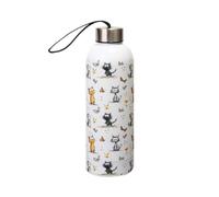 Eco Chic Reusable Thermal Bottle Stainless Steel Leakproof Insulated Water Bottle (Whimsy Cats White)
