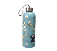 Eco Chic Reusable Thermal Bottle Stainless Steel Leakproof Insulated Water Bottle (Whimsy Dogs Blue)