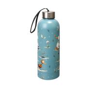Eco Chic Reusable Thermal Bottle Stainless Steel Leakproof Insulated Water Bottle (Whimsy Ducks Blue)