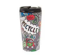 ECO CHIC Reusable Thermal Coffee Cup Stainless Steel Leakproof Insulated 330ml Travel Mug (Save The Planet)