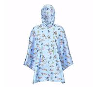 ECO CHIC Waterproof Foldable Adult Poncho Lightweight Reusable Raincoat with Hood (Blue Tits Lilac)