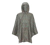 ECO CHIC Waterproof Foldable Adult Poncho Lightweight Reusable Raincoat with Hood (Ditsy Black)