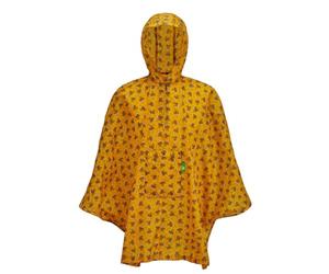 ECO CHIC Waterproof Foldable Adult Poncho Lightweight Reusable Raincoat with Hood (Monkeys Mustard)