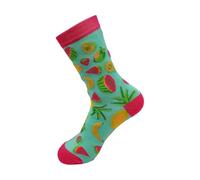 ECO CHIC Womens Bamboo Socks Breathable Hot and Cold Weather UK 4-8 Single Pair (Mixed Fruit Medley Blue)