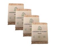 Eco Coconut Scouring Pads 4-Pack (8 Pads) | Plastic-Free Natural Scrubber | Compostable Kitchen Sponge | Grill & Pan Cleaner | Vegan, Biodegradable | Sri Lankan Coconut Fibre