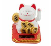 Eco Conscious 2 5 Inch Automatic Waving Lucky Cat Figure, Enhances Aesthetic Appeal in Homes and Offices (White)