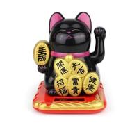 Eco Conscious 2 5 Inch Automatic Waving Lucky Cat Figure, Enhances Aesthetic Appeal in Homes and Offices (Black)