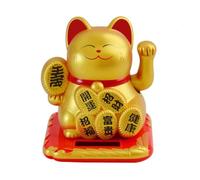Eco Conscious 2 5 Inch Automatic Waving Lucky Cat Figure, Enhances Aesthetic Appeal in Homes and Offices (Gold)