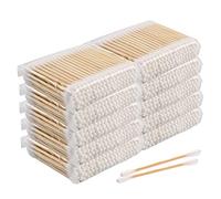 Cotton Buds, 1000 Pcs Cotton Swabs, 100% Biodegradable Organically Cotton Wool Buds, Eco Friendly Sustainable Wooden Eco Cotton Buds, Durable & Compostable Ear Sticks (White)
