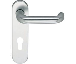 ECO D 110 Door Handle with Short Plate PZ 72, Door Handle for Escape Doors, Stainless Steel