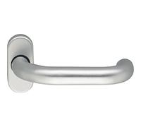 ECO D 116 Door Handle on Oval Rosette Door Handle Aluminium Silver Anodised