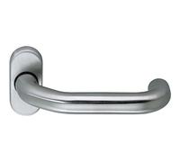 ECO D 116 Door Handle on Oval Rosette Door Handle Matt Stainless Steel