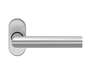 ECO D 310 FS Door Handle on Oval Rosette Door Handle for Fire Doors Matte Stainless Steel