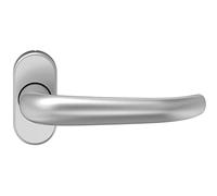 ECO D 410 FS Door Handle on Oval Rosette Door Handle for Fire Doors Rustproof Stainless Steel