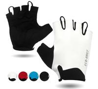 Eco-daily Cycling Gloves for Men Women Half Finger Mtb Mountain Bike Cycle Gloves Anti-Slip Shock-Absorbing Breathable, Black/White M