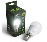 ECO DIMMABLE 2 Pin B22 Bayonet Light Bulb, 12W Dimmable LED Energy Saving Light Bulb, 75W Equivalent, Frosted, Cool White (6500K), 15000Hrs (Cool White (6500K), 1 x Pack)
