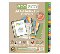 eco-eco 4 Sets x 24pk A4 50% Recycled A-Z Wide Index File Folder Dividers