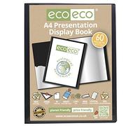 eco-eco 4 x A4 50% Recycled 60 Pocket Black Folder Presentation Display Book