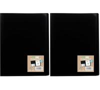 eco-eco A3 100% Recycled 40 Pocket Black Flexible Cover Portfolio Book Folder Display Book, eco193 (Pack of 2)