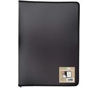 eco-eco A3 50% Recycled 30 Pocket Black Zipped Presentation Display Book, File Folder, Artwork Portfolio with Plastic Sleeves, eco091