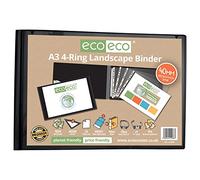 ECO ECO- A3 95% Recycled 4-D Landscape Ring Binder File Folder:The Ultimate Eco-Friendly Solution for Organizing Artwork Crafted with Care for Sustainable Creativity