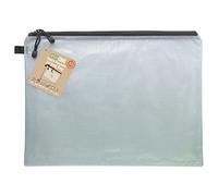 eco-eco A3 95% Recycled Twin pocket Super Strong Bag, Waterproof Mesh Tuff Bag, Reinforced, Black zip closure, 2 pockets