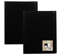 eco-eco A4 100% Recycled 20 Pocket Black Flexible Cover Portfolio Book Folder Display Book, eco017x2