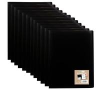 eco-eco A4 100% Recycled 20 Pocket Black Flexible Cover Portfolio Book Folder Display Book, Pack of 12, eco017x12