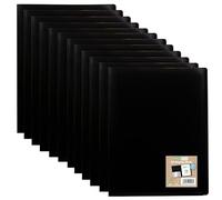 eco-eco A4 100% Recycled 40 Pocket Black Flexible Cover Portfolio Book Folder Display Book, Pack of 12, eco0018x12
