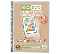 eco-eco A4 100% Recycled Premier Open Access Multi Punched Pockets x 25