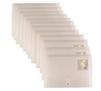 eco-eco A4 50% Recycled 13 Clear Pocket Clear Cover Expanding File Organiser - Document Folder - Printed Index Tabs, Pack of 12, eco195x12
