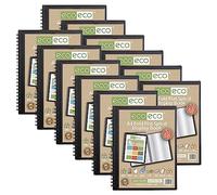 eco-eco A4 50% Recycled 20 Pocket Fold Flat Spiral Bound Display Book, Pack of 12, eco133x12