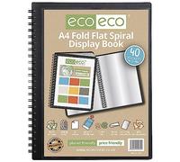 eco-eco A4 50% Recycled 40 Pocket Fold Flat Spiral Bound Display Book, eco134