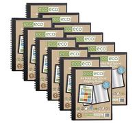 eco-eco A4 50% Recycled 40 Pocket Fold Flat Spiral Bound Display Book, Pack of 12, eco134x12