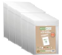 eco-eco A4 50% Recycled Clear Transparent Portrait Press Stud Popper Wallet, Plastic Folders 330x235mm (Pack of 25), 200mic, eco157x25