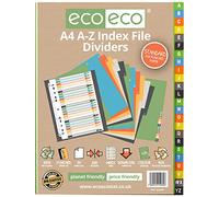 eco-eco A4 50% Recycled Set 24 A-Z Index File Dividers