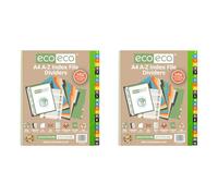 eco-eco A4 50% Recycled Set 24 A-Z Wide Index File Dividers (Pack of 2)