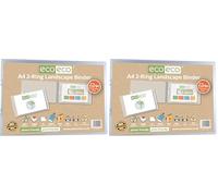 eco-eco A4 95% Recycled Presentation 22mm Spine 2 Ring Landscape Binder Clear, eco204 (Pack of 2)