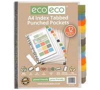 eco-eco A4 95% Recycled Set 12 Index Tabbed Premier Multi Punched Pockets