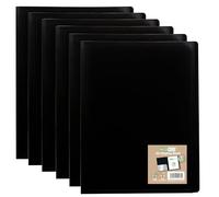 eco-eco A5 100% Recycled 10 Pocket Black Flexible Cover Portfolio Book Folder Display Book, Pack of 6 Folders, eco162x6