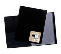 eco-eco A5 100% Recycled 100 Pocket Black Flexible Cover Portfolio Book Folder Display Book, eco165