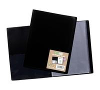 eco-eco A5 100% Recycled 120 Pocket Black Flexible Cover Portfolio Book Folder Display Book, eco166