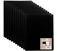 eco-eco A5 100% Recycled 120 Pocket Black Flexible Cover Portfolio Book Folder Display Book, Pack of 12 Folders, eco166x12